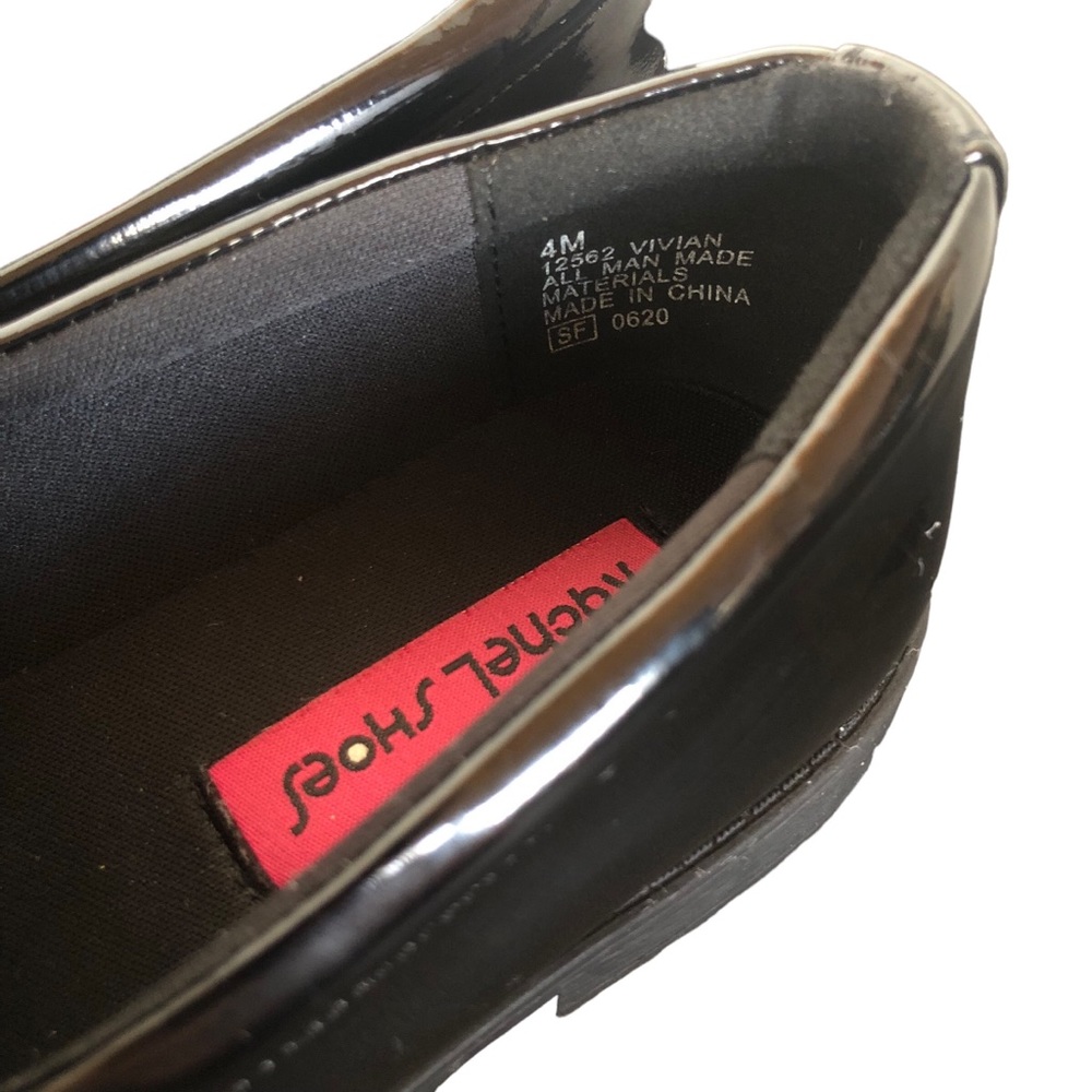 Rachel Shoes Black Patent Leather Rhinestone Heart Loafers size 4M - Picture 8 of 14